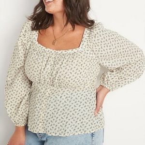 Metallic Peasant Blouse